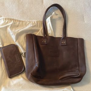 Parker Clay Mercado Signature Tote and matching wallet